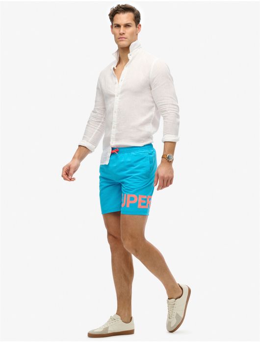 Superdry zwemshort helderblauw effen