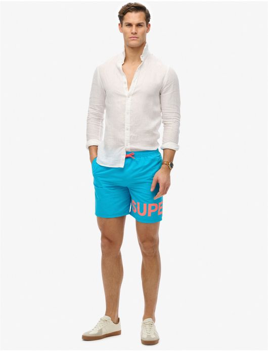Superdry zwemshort helderblauw effen