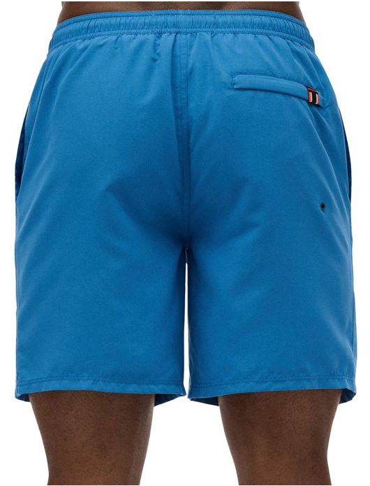 Superdry zwemshort blauw met letters effen