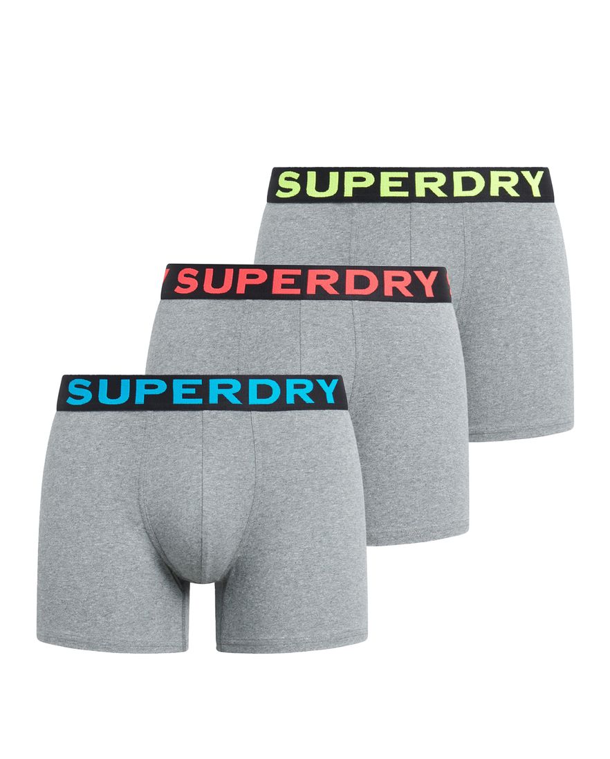 Superdry boxershort grijs 3-pack katoen