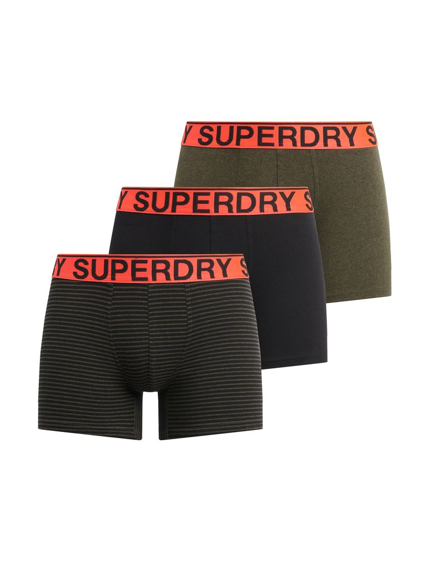 3-pack boxershorts Superdry groen zwart