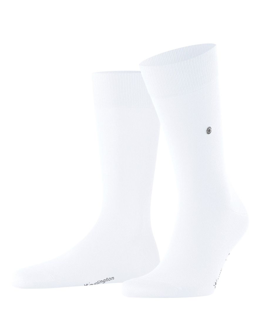 Burlington sokken effen wit katoen