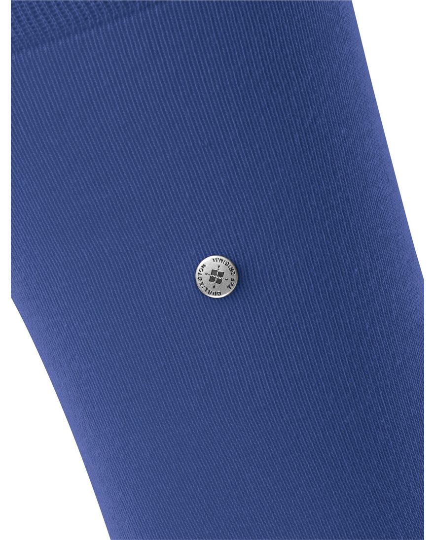 Burlington effen blauwe sokken katoen