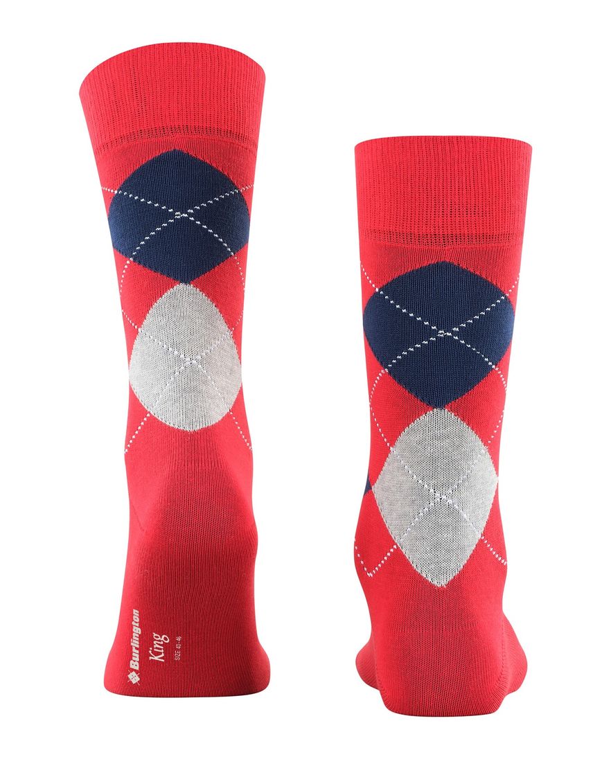 Burlington sokken rood ruit katoen