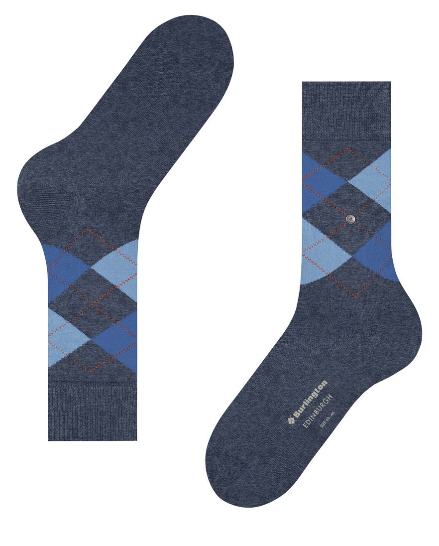 Burlington grijs sokken ruit scheerwol