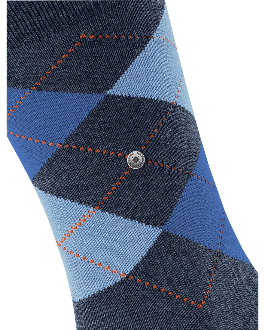 Burlington grijs sokken ruit scheerwol