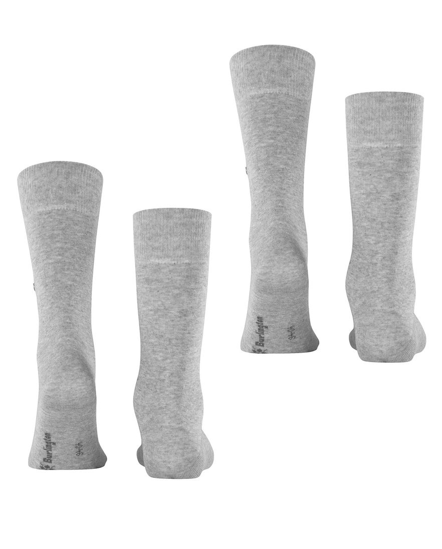 Burlington 2-Pack lichtgrijs sokken effen katoen