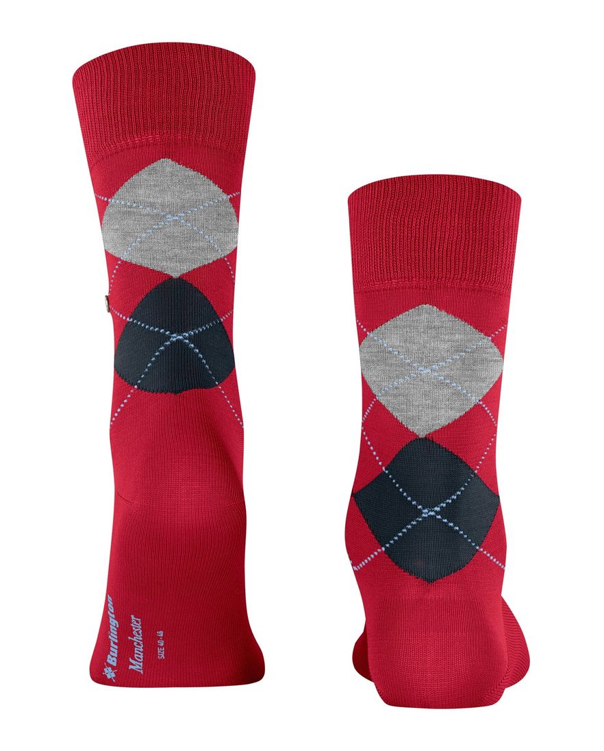 Burlington sokken rood geruit katoen