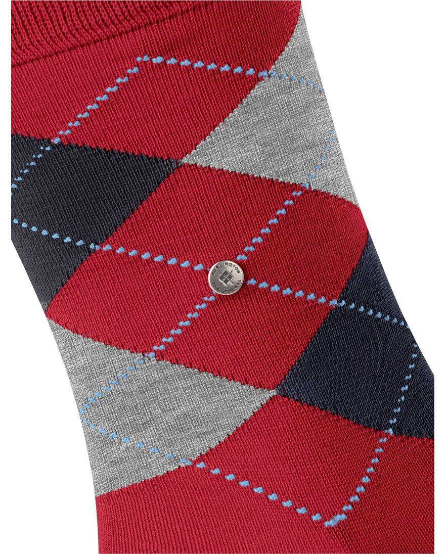 Burlington sokken rood geruit katoen
