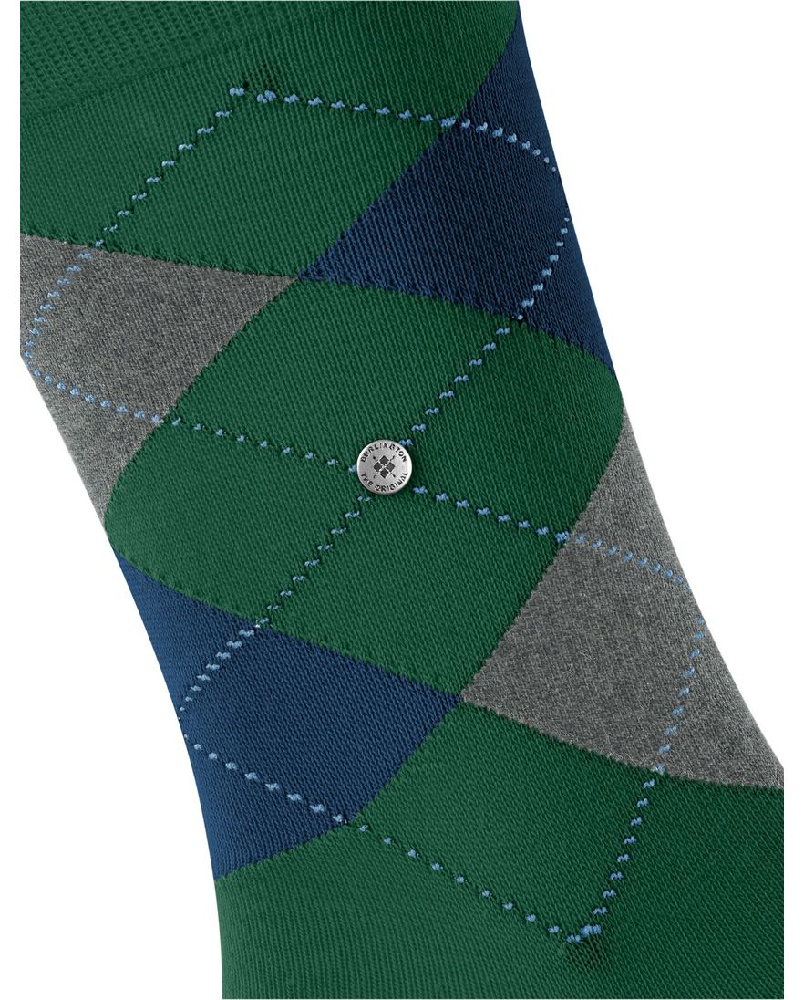 Burlington groen sokken ruit katoen