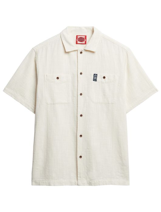 Superdry overhemd creme dubbele borstzak km