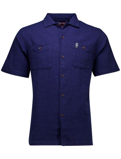 Superdry Superdry overhemd korte mouw blauw