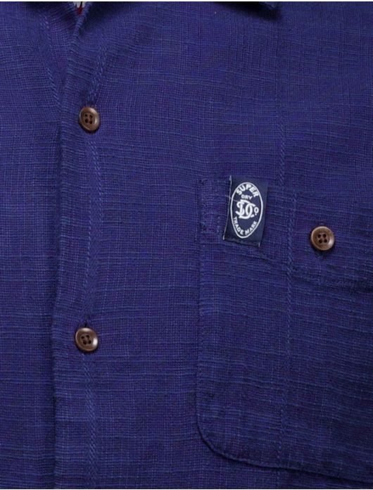 Superdry overhemd korte mouw blauw