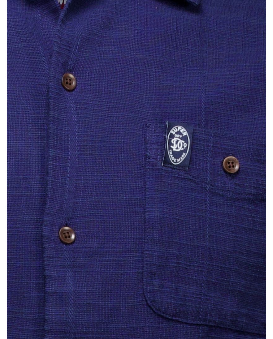 Superdry overhemd korte mouw navy viscose