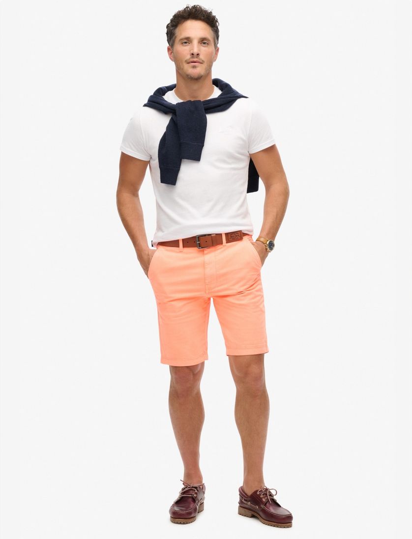 Superdry bermuda oranje effen slim fit