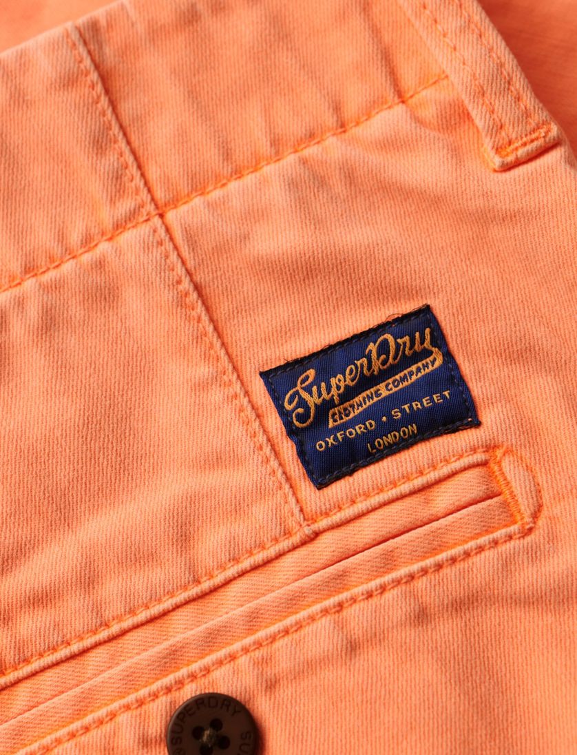 Superdry bermuda oranje effen slim fit