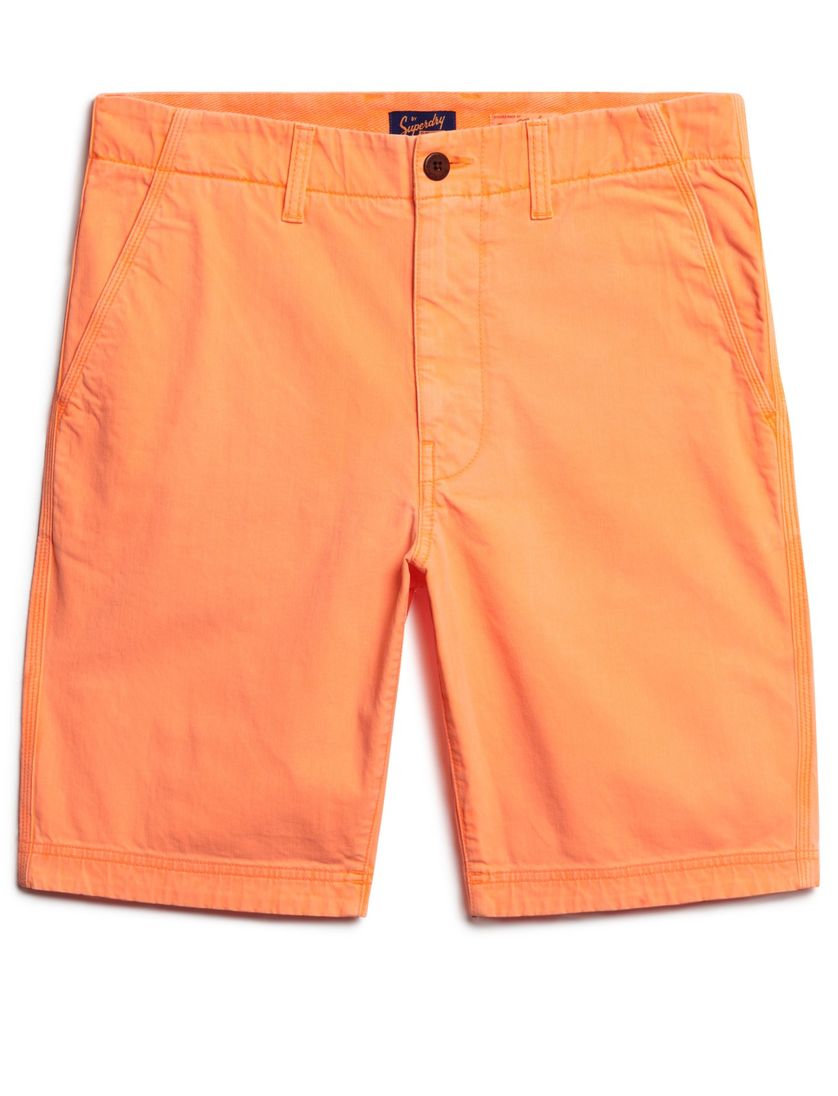 Superdry bermuda oranje effen slim fit