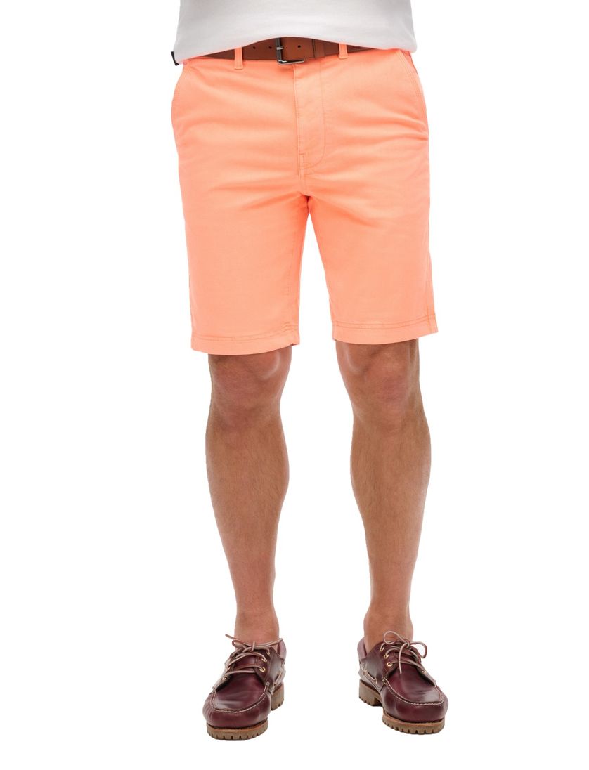 Superdry bermuda oranje effen slim fit