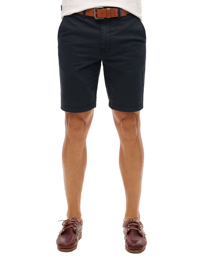 Superdry bermuda donkerblauw effen chino