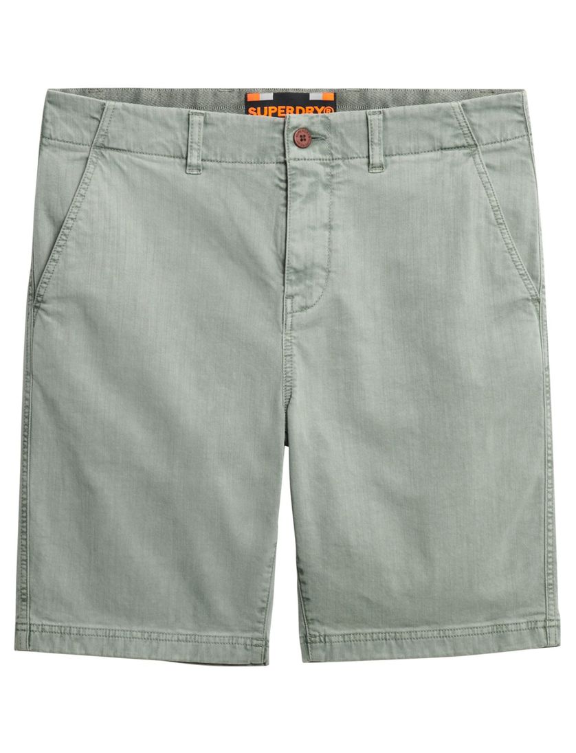 Superdry bermuda groen effen chino