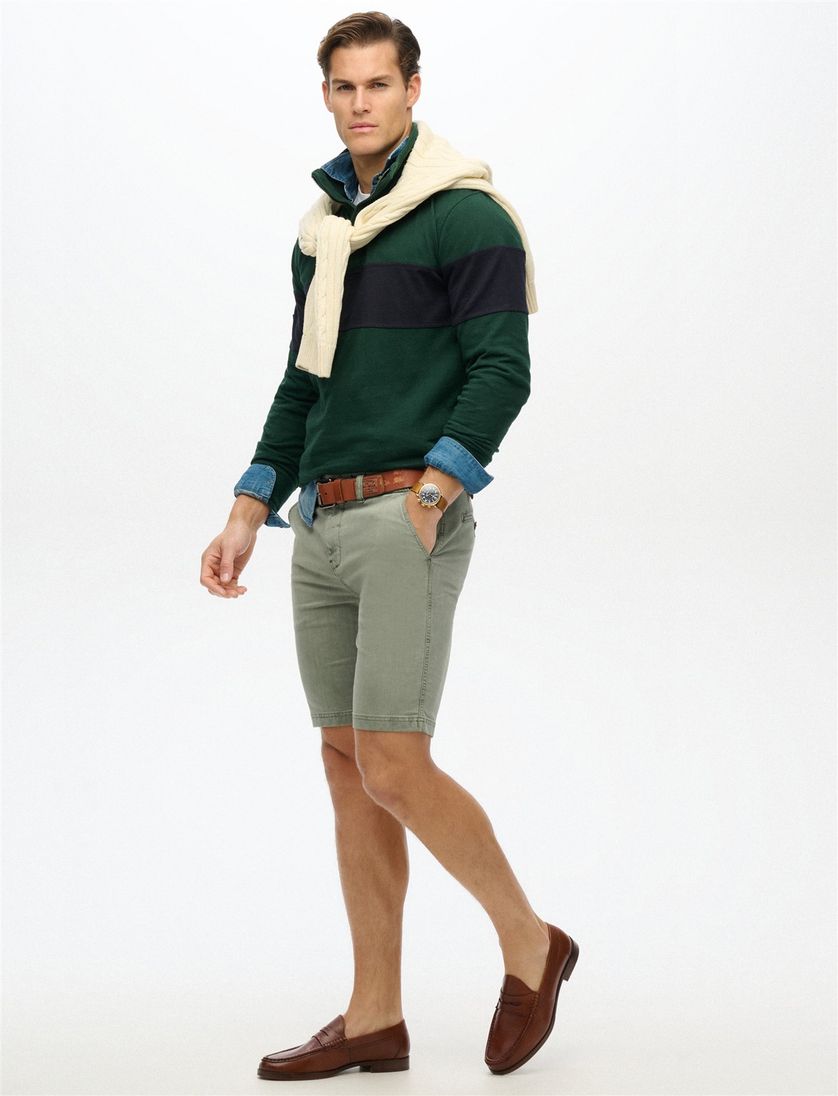 Superdry bermuda groen effen chino