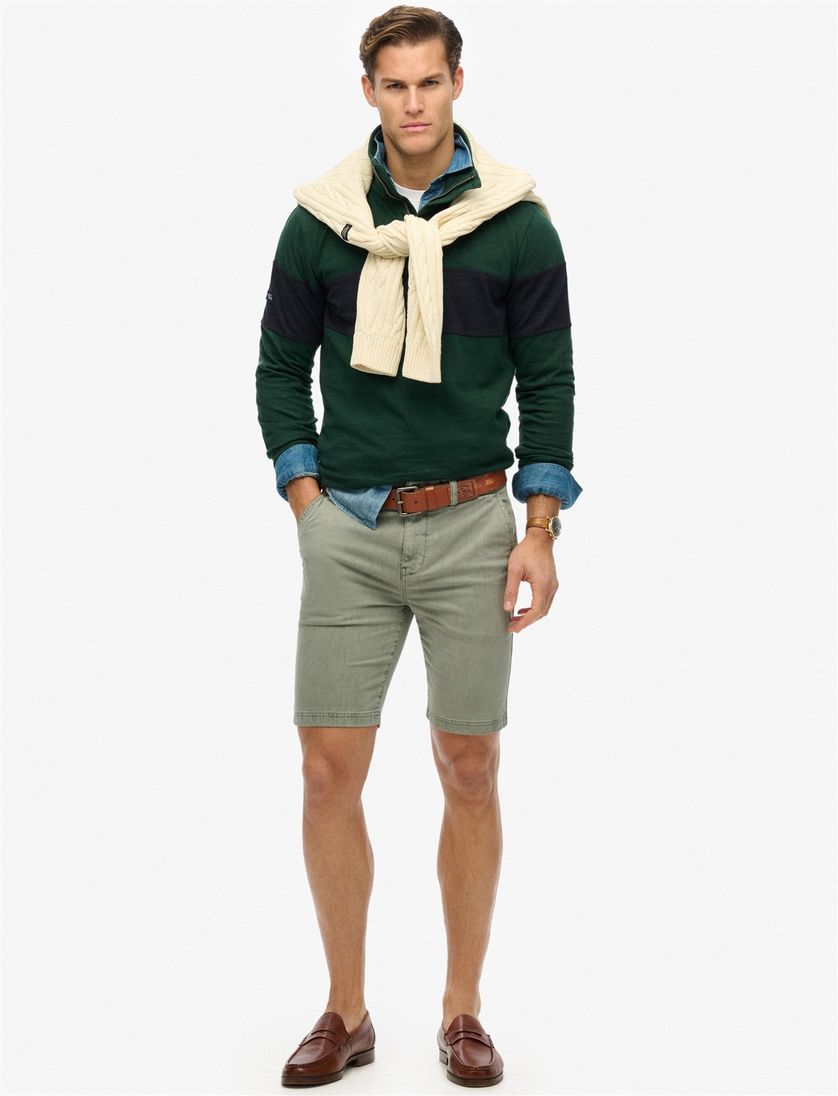 Superdry bermuda groen effen chino