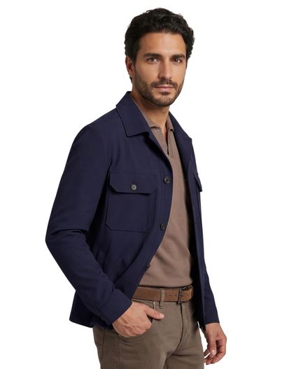 Corneliani Corneliani jas scheerwol effen donkerblauw normale fit