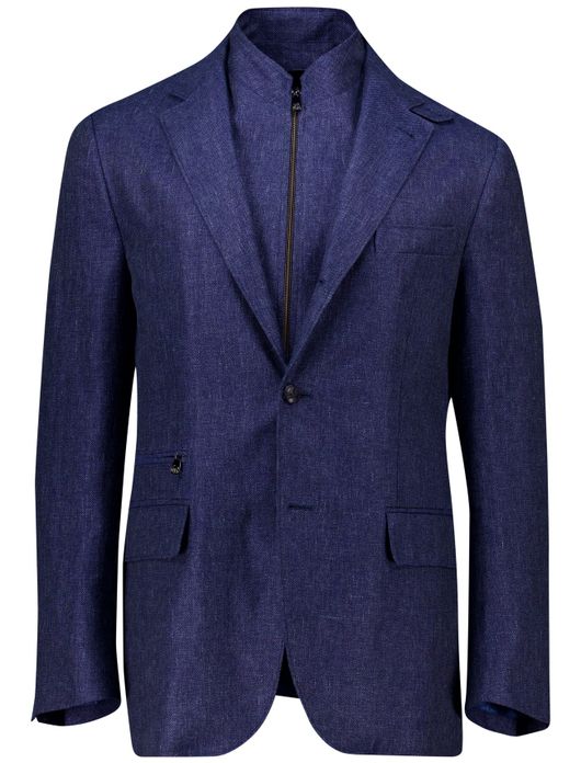 Corneliani colbert donkerblauw linnen mix Sportswear