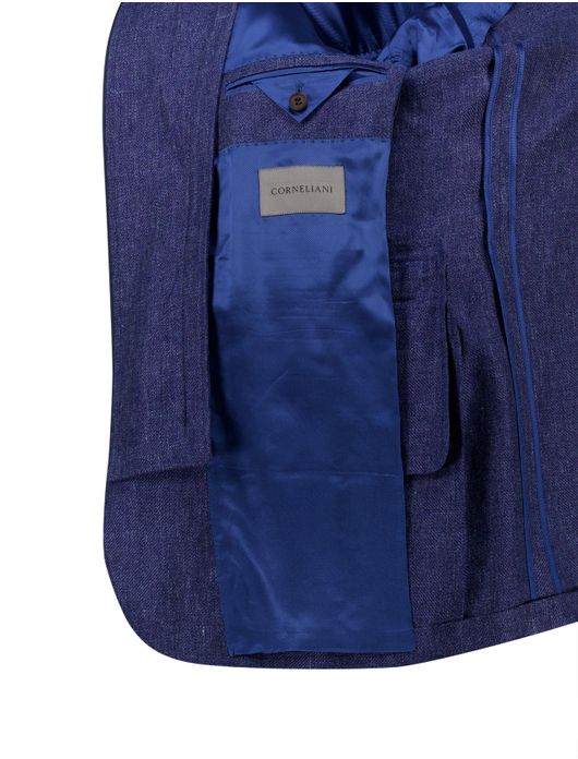 Corneliani colbert donkerblauw linnen mix Sportswear