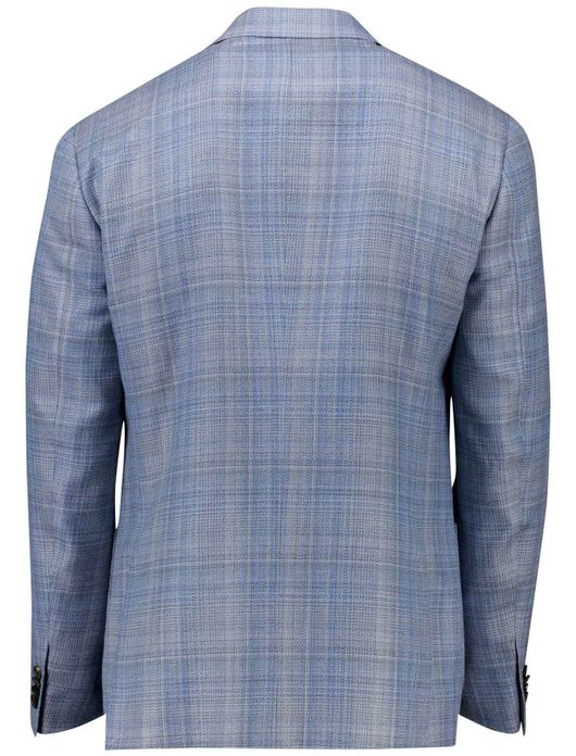 Corneliani colbert lichtblauw geruit wol steek zakken