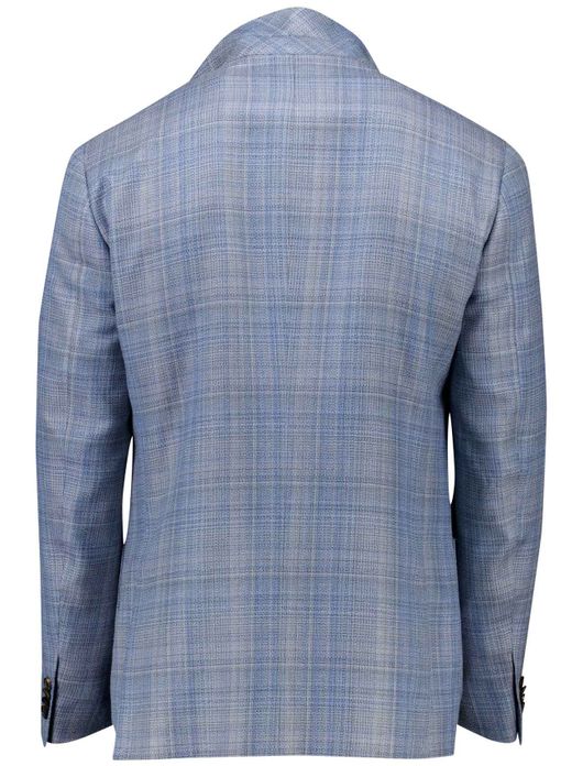 Corneliani colbert lichtblauw geruit wol steek zakken