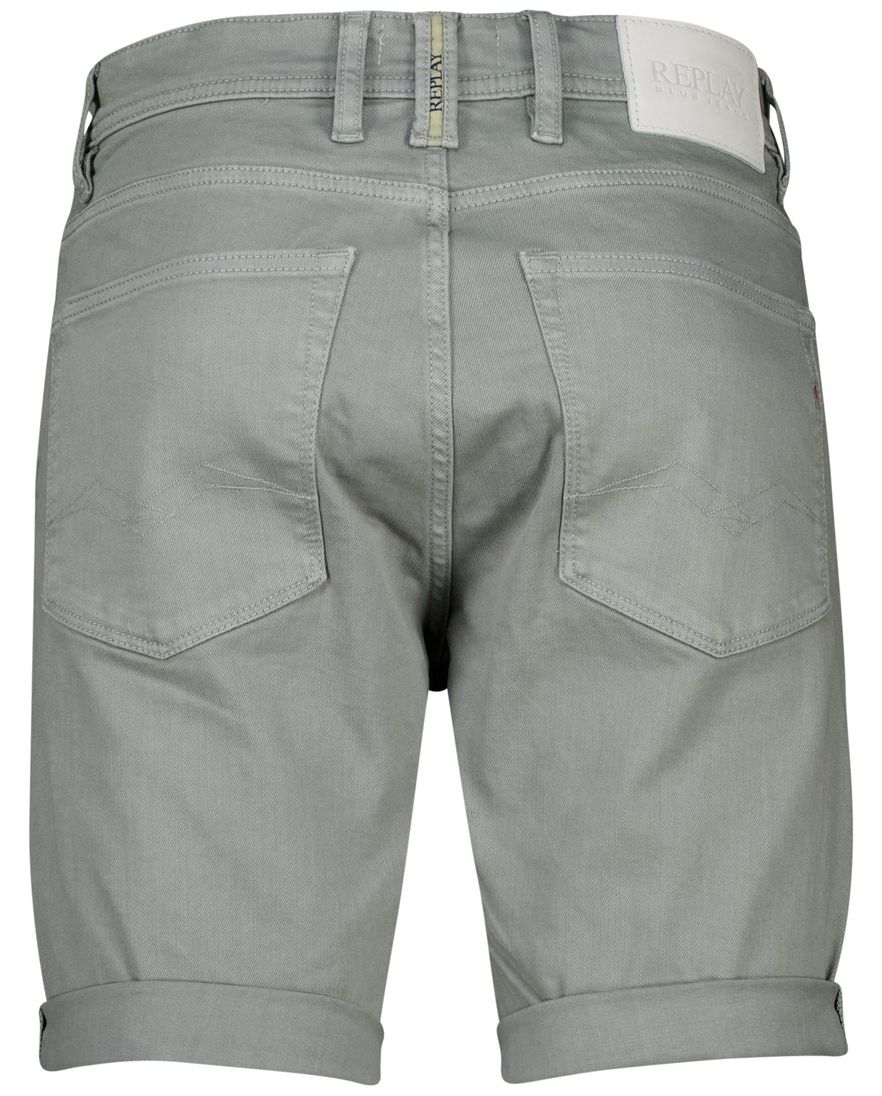 Replay short grijs effen slim fit denim 5-pocket
