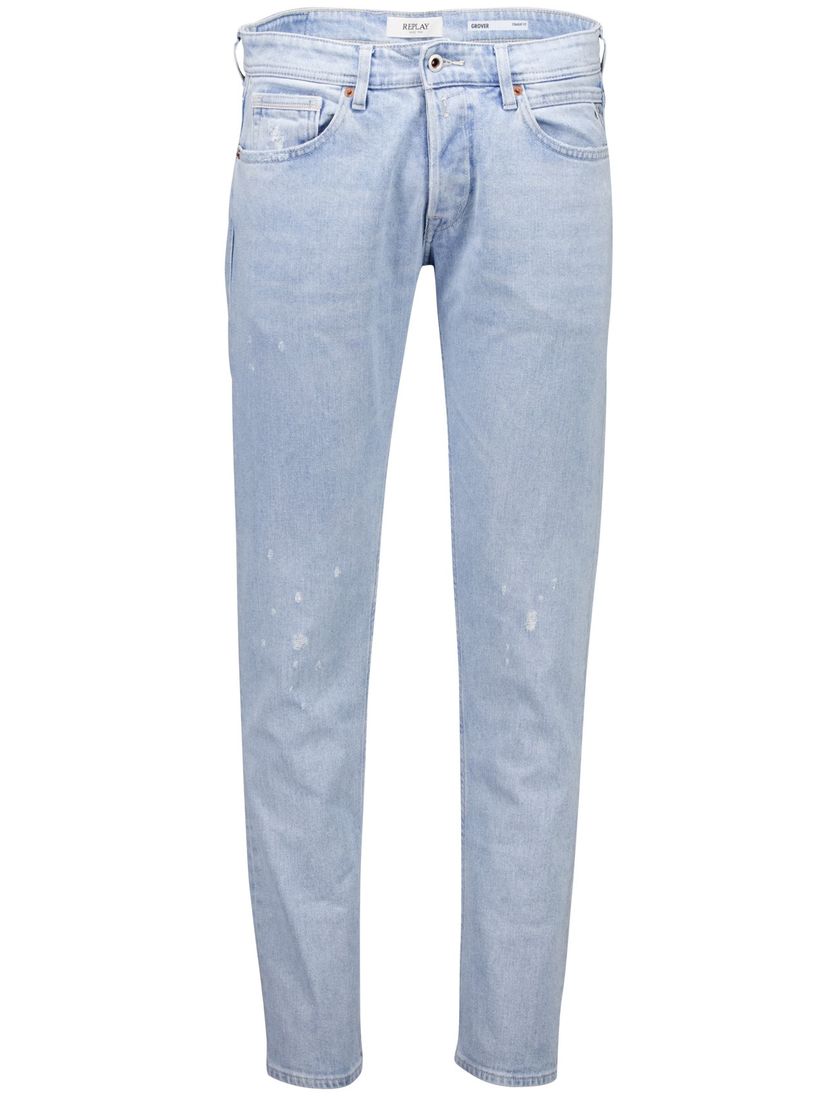 Replay jeans Grover straight fit lichtblauw denim