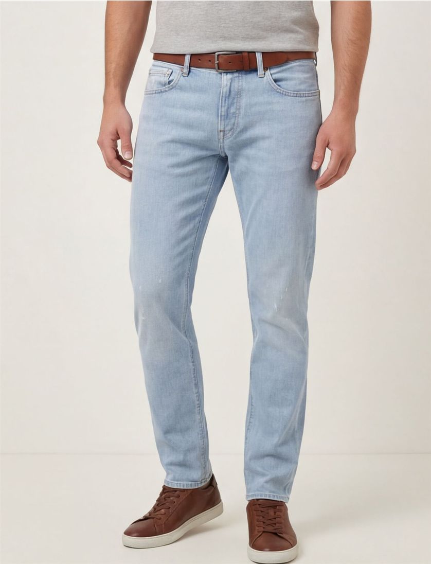 Replay jeans Grover straight fit lichtblauw denim