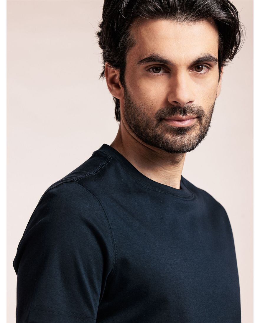 Thomas Maine t-shirt donkerblauw effen