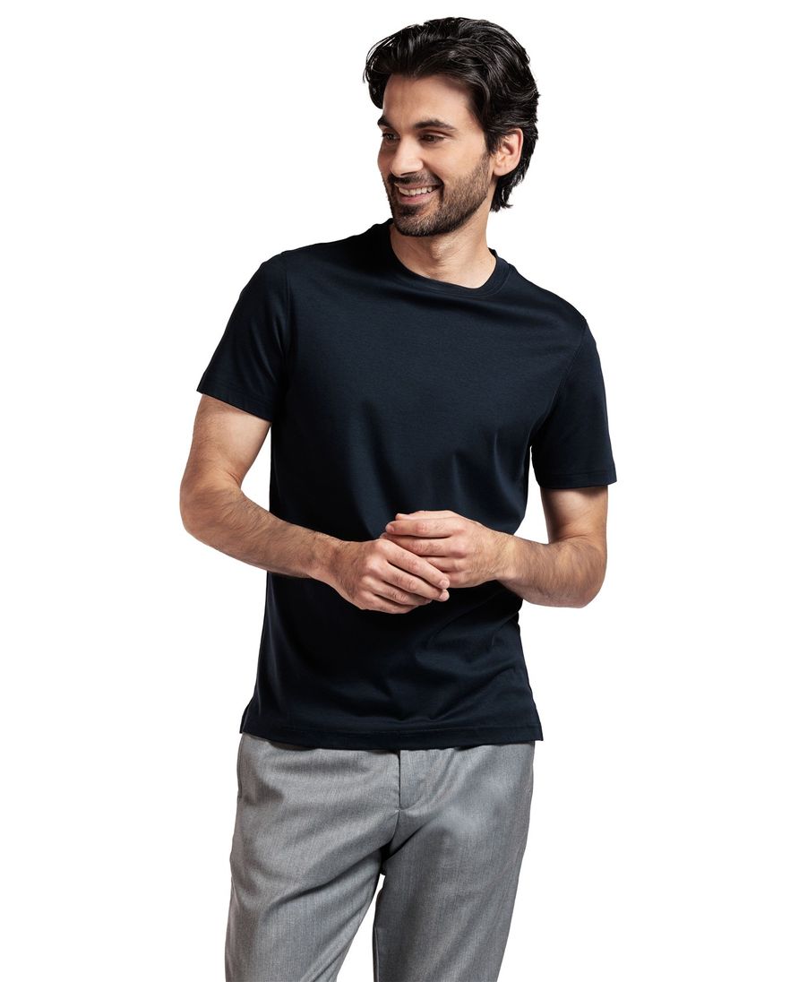 Thomas Maine t-shirt donkerblauw effen