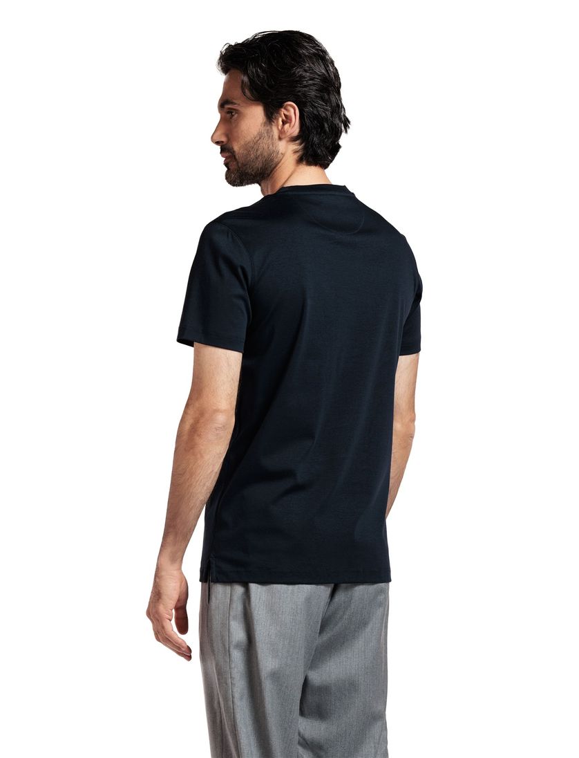 Thomas Maine t-shirt donkerblauw katoen effen