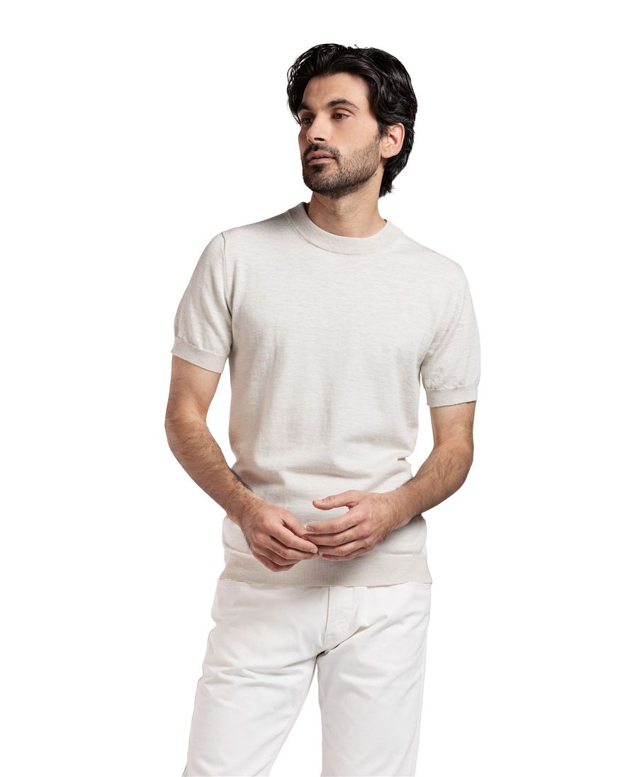 Thomas Maine t-shirt creme effen