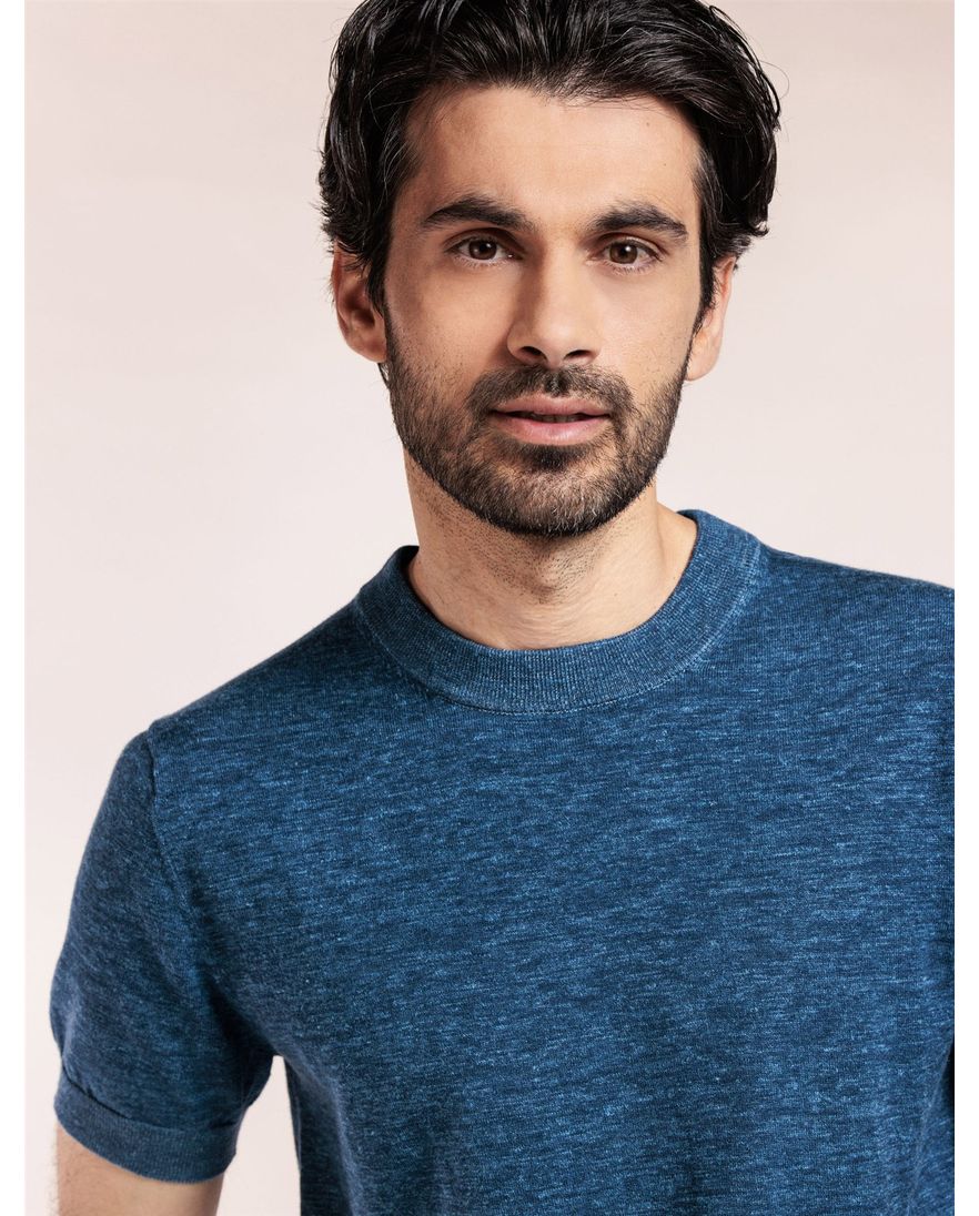 Thomas Maine t-shirt blauw wol