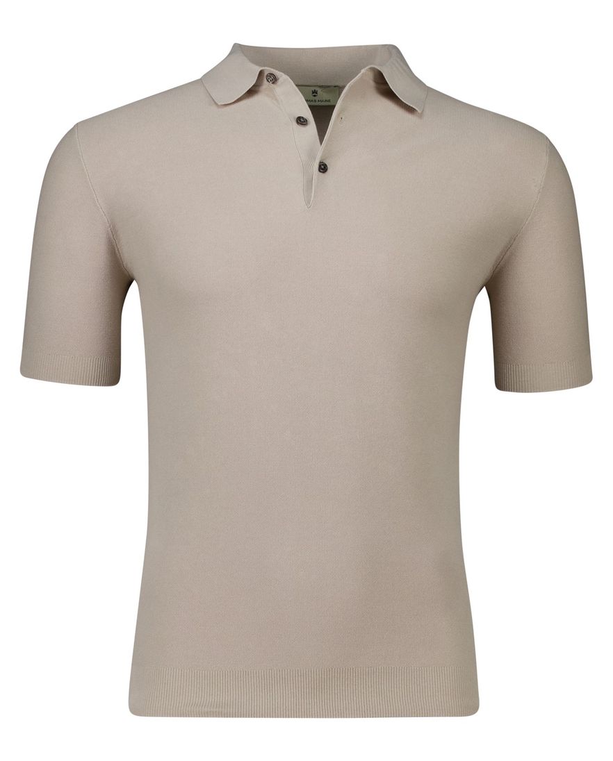 Thomas Maine katoenen poloshirt effe beige normale fit