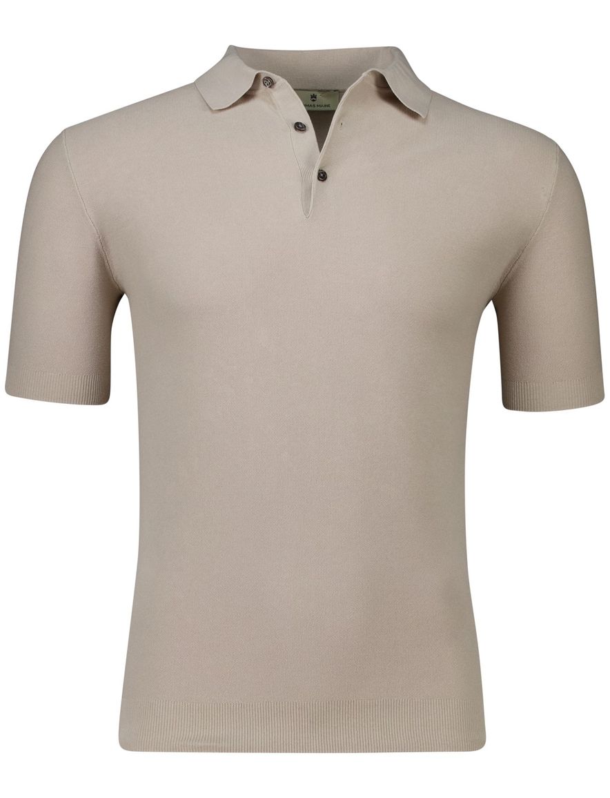 Thomas Maine katoenen poloshirt effe beige normale fit