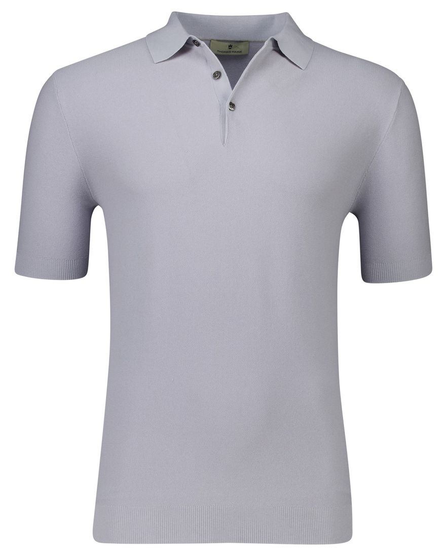 Thomas Maine poloshirt korte mouw grijs