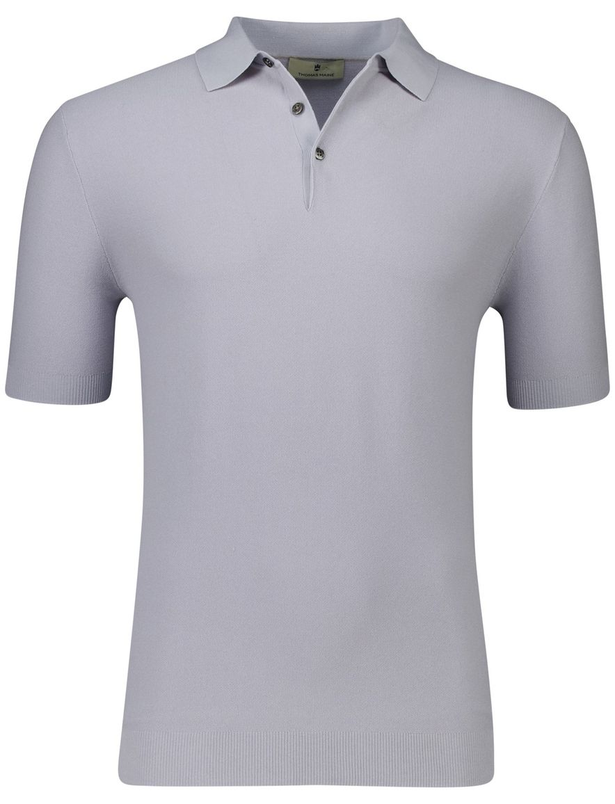 Thomas Maine poloshirt korte mouw grijs