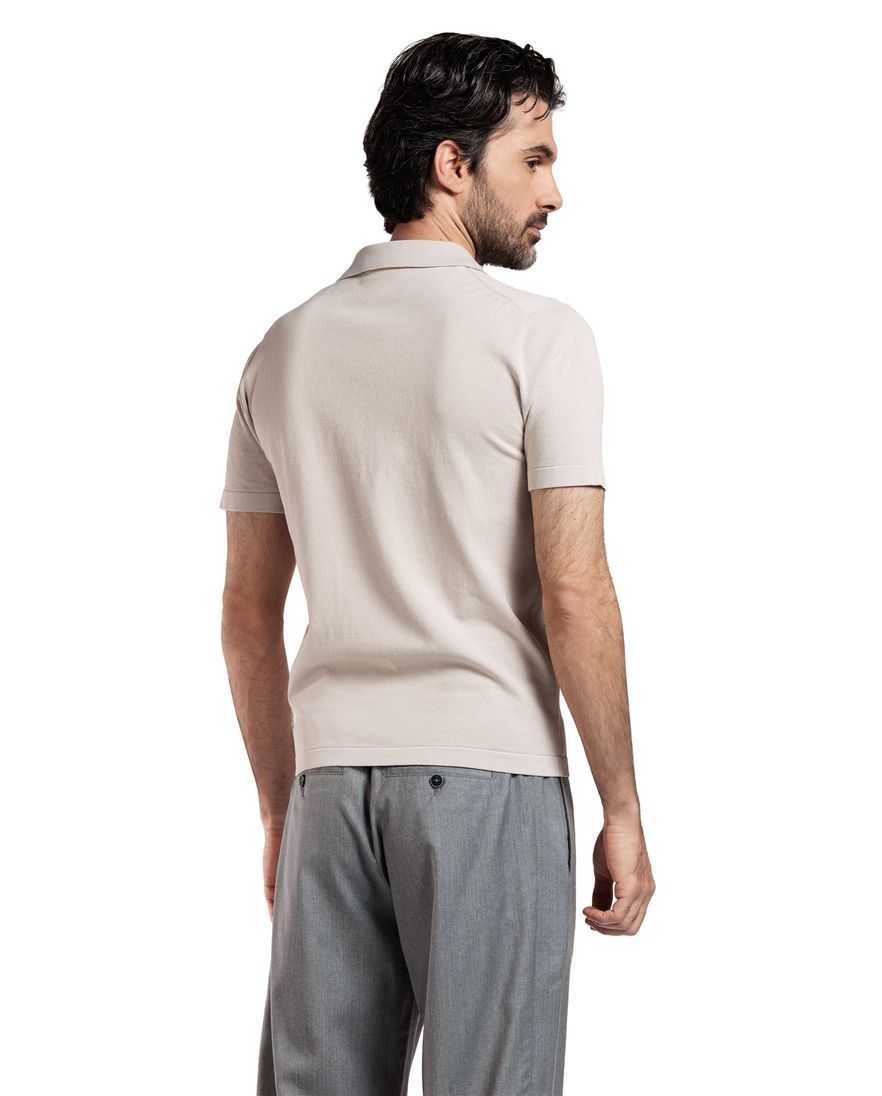 Thomas Maine polo beige v-hals effen