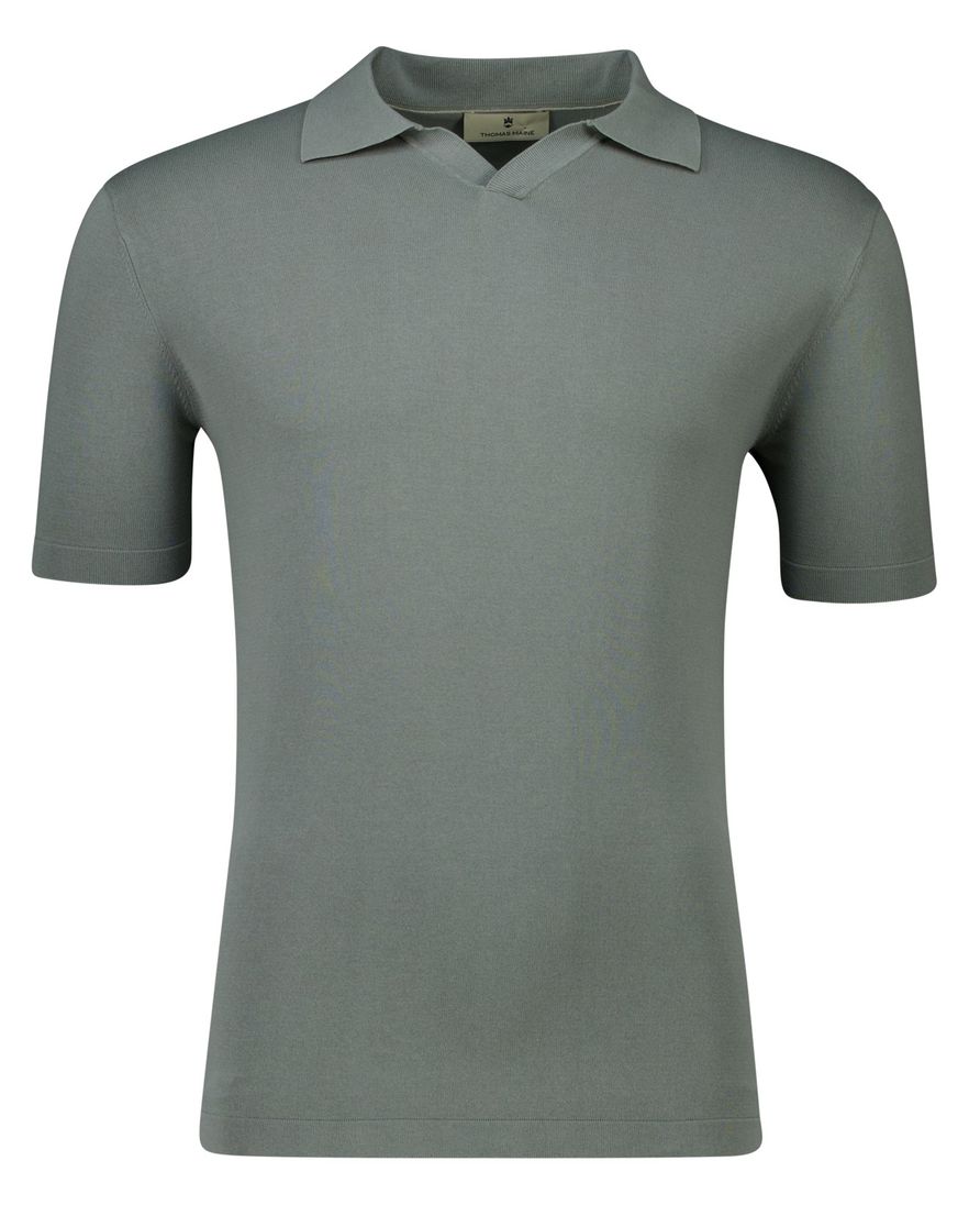 Thomas Maine poloshirt groen effen normale fit katoen