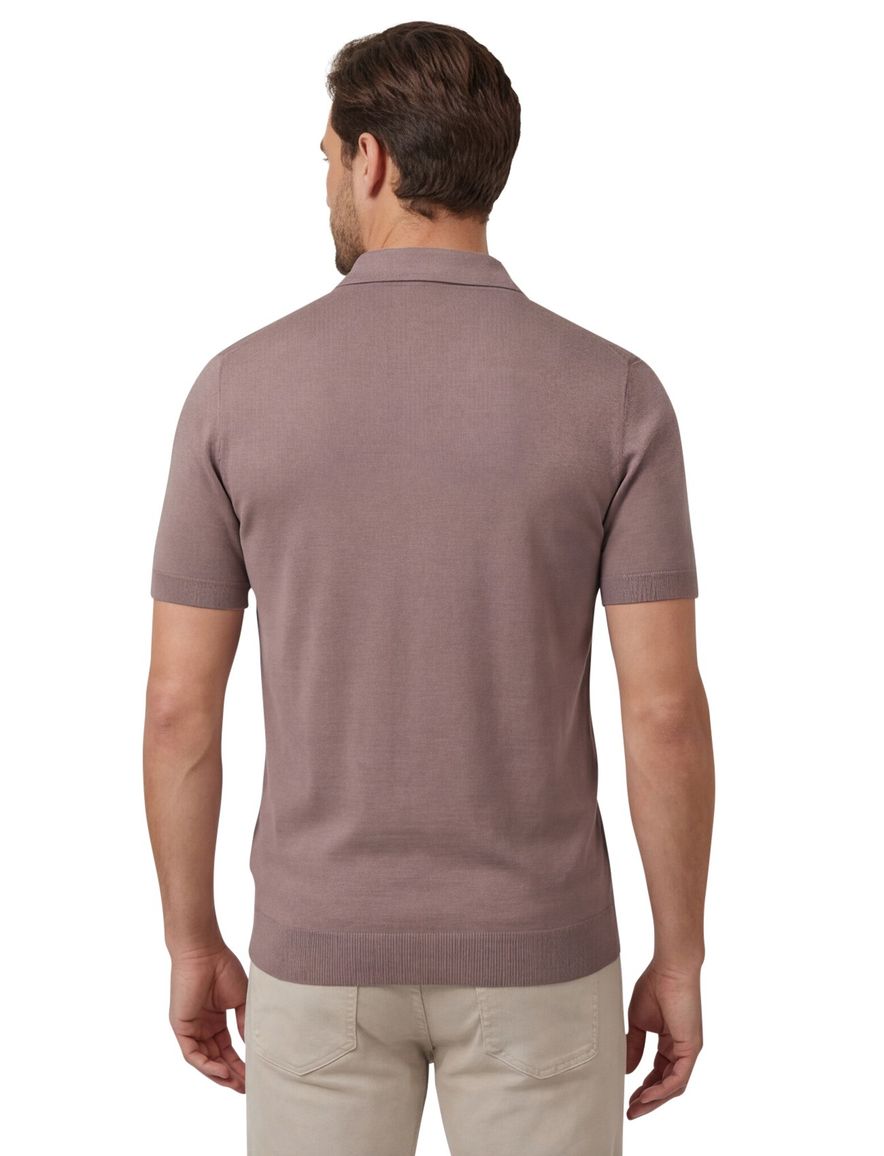 Thomas Maine polo korte mouw bruin normale fit