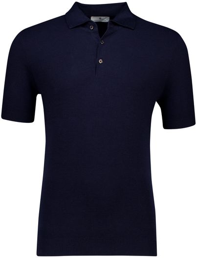 Thomas Maine Thomas Maine polo donkerblauw 3-knoops effen