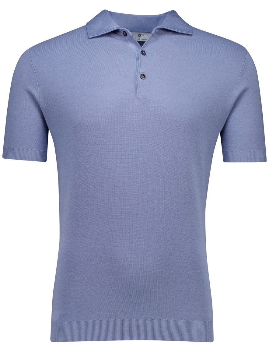 Thomas Maine polo blauw lyocell effen