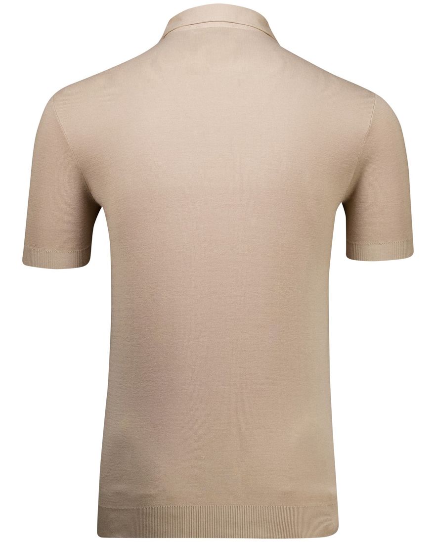 Thomas Maine polo beige gebreid korte mouw