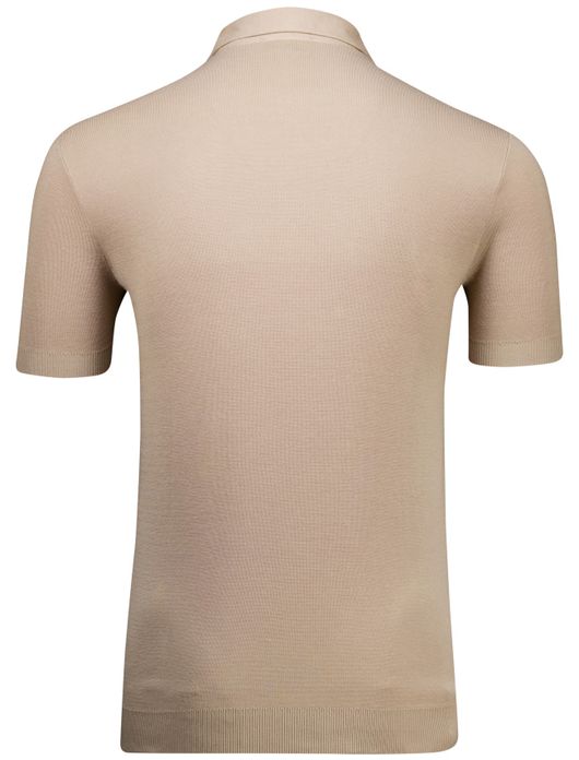 Thomas Maine polo beige Knitted Polo korte mouw